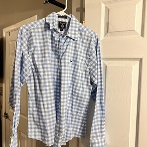 Faconnable Blue and White Checkered Shirt